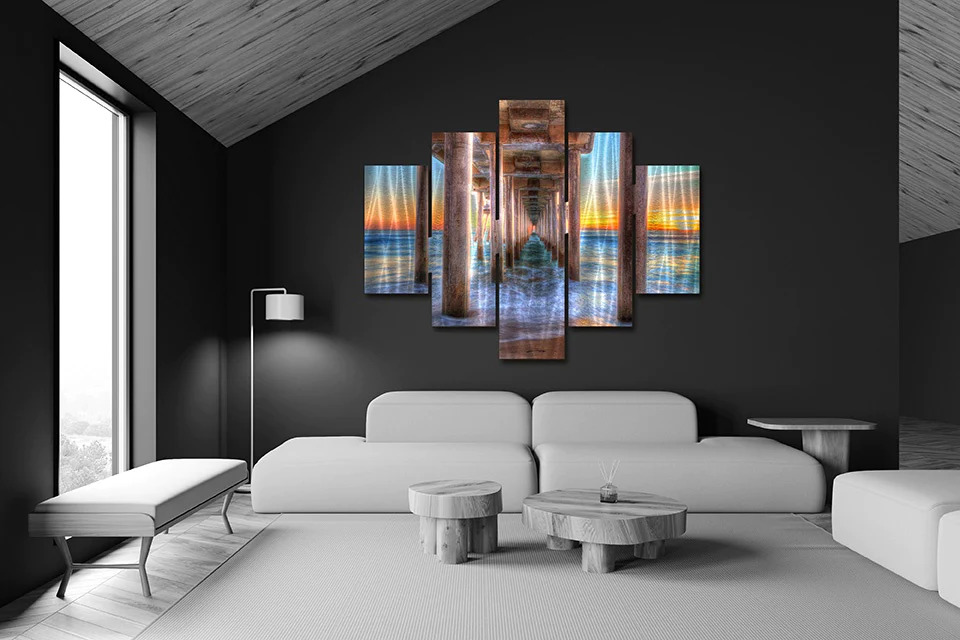 5-Panel Metal Landscape Art