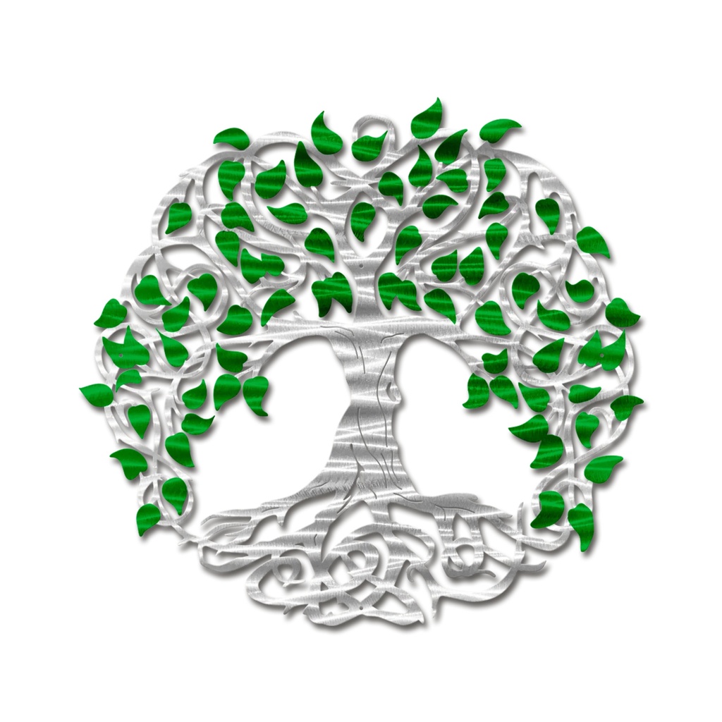 Tree of Life - Outlet (Silver / Green, 18")