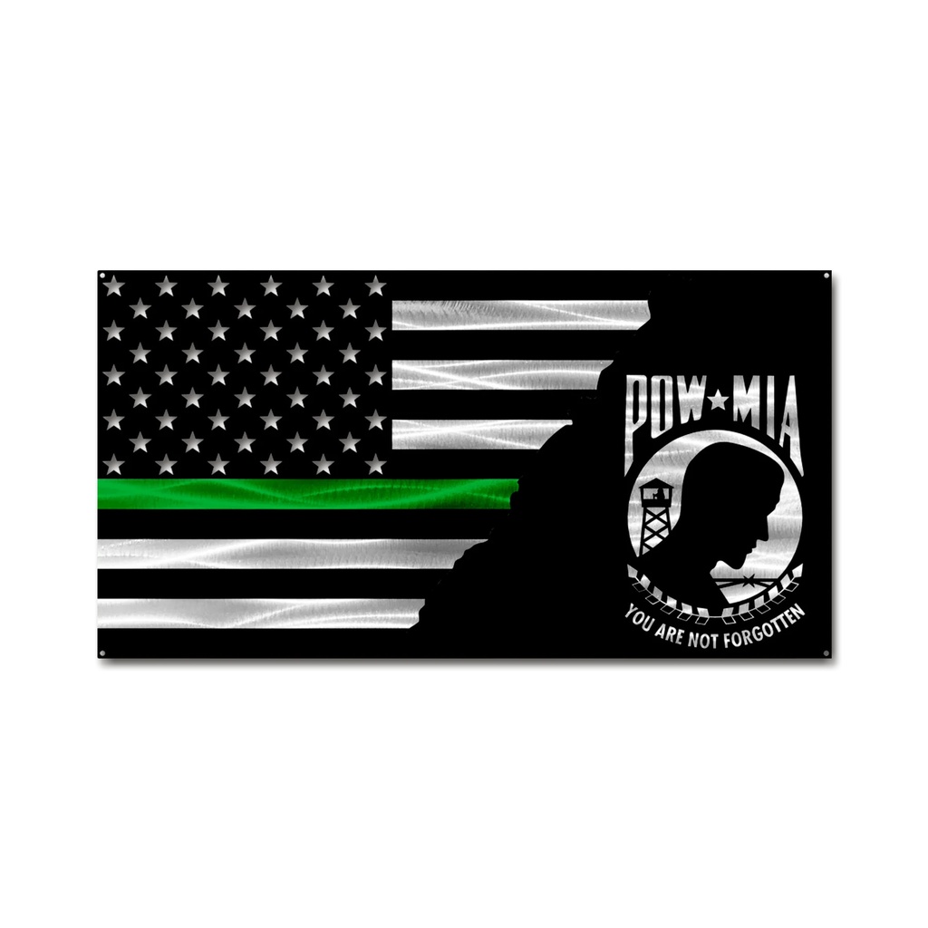 POW / MIA American Flag (Thin Green Line - Military, 18")