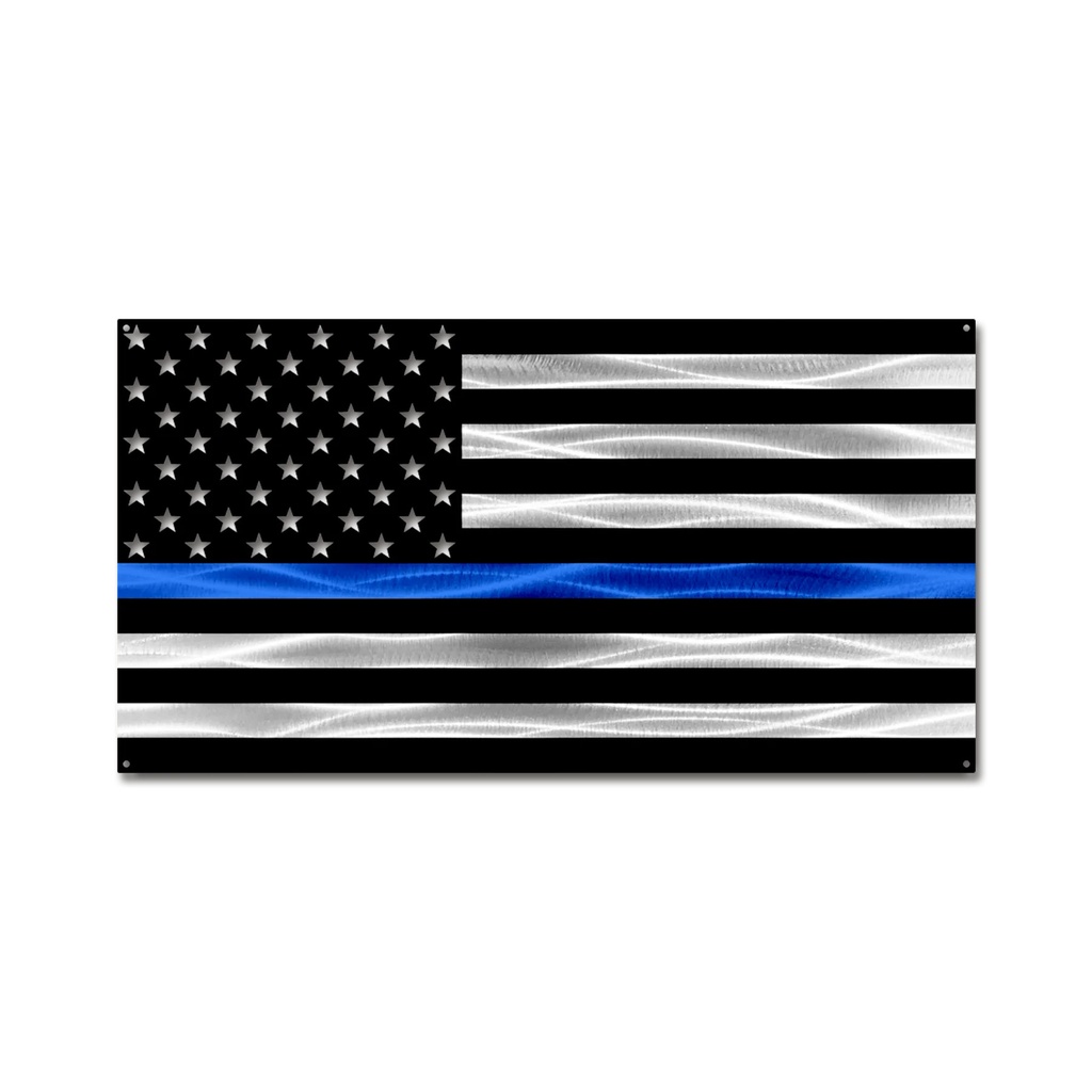 American Flag (Thin Blue Line - LEO/Police, 18")