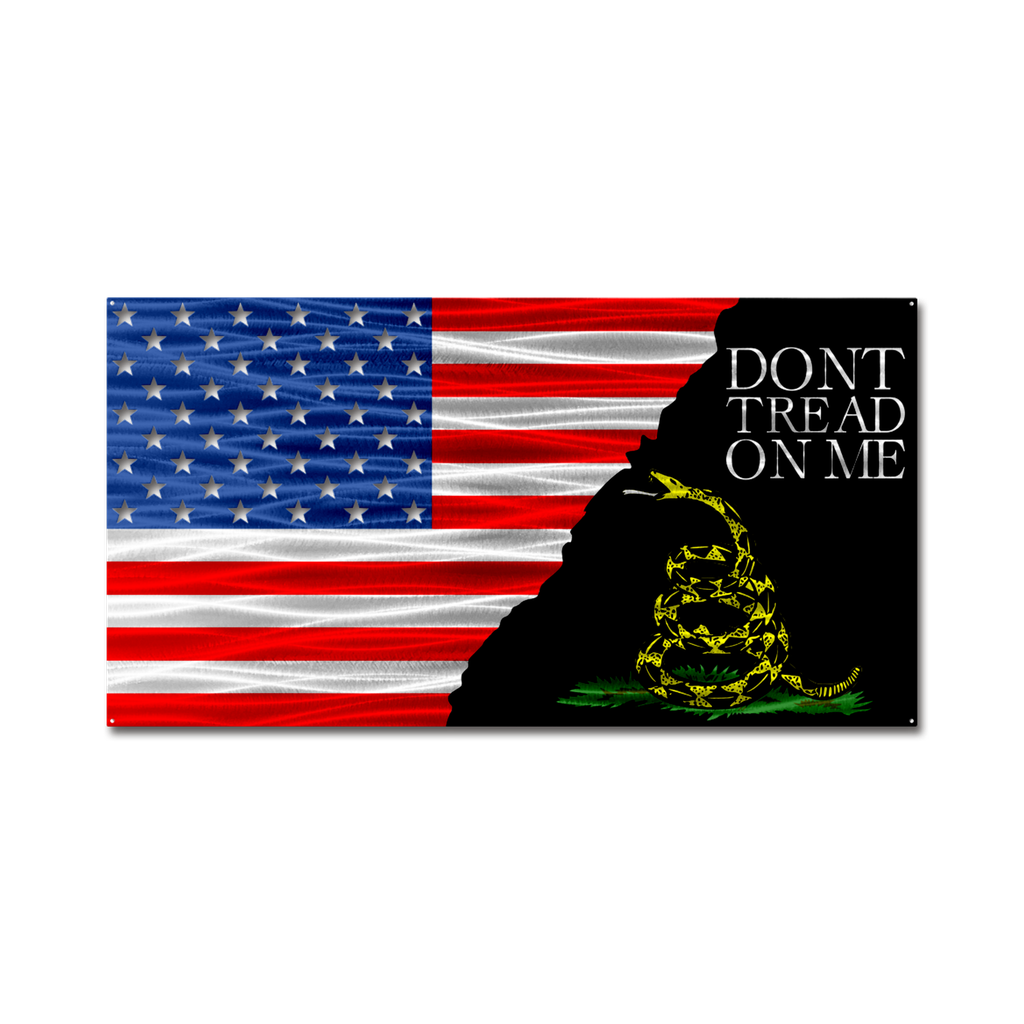 "Don't Tread On Me" Gadsden Split Flag - Outlet (Thin Green Line - Military, 18")